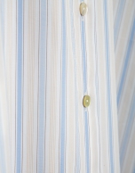 White cotton shirt with blue and beige stripes