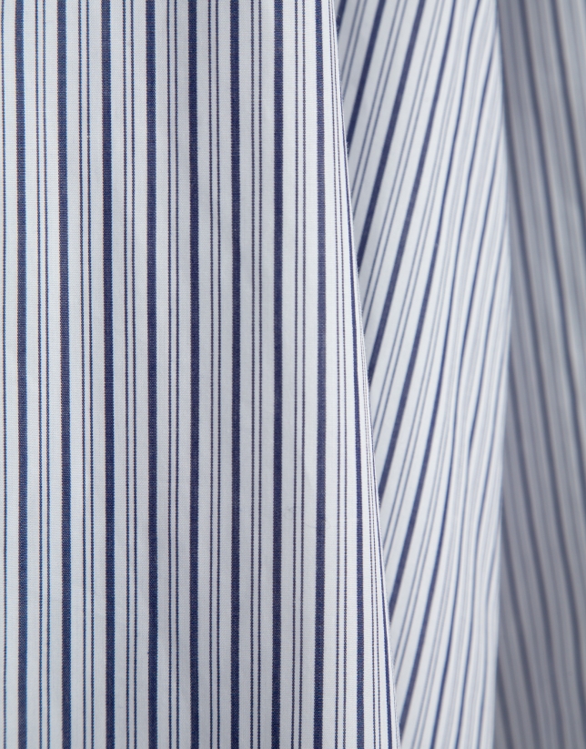 Navy blue striped men's shirt