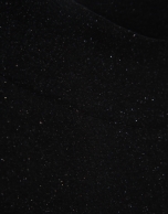 Camiseta cuello barco punto negro con lúrex plata