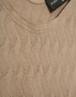 Beige knit T-shirt with straps