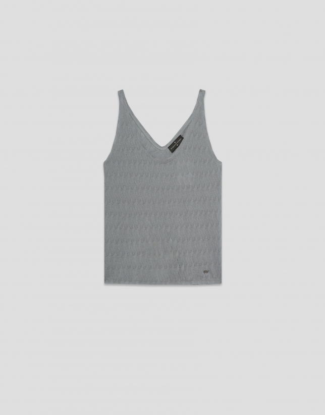 Camiseta de punto gris con tirantes