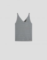 "Gray knit T-shirt with straps