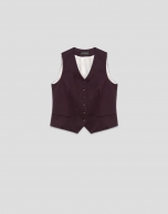 Men's burgundy wool tailored vest