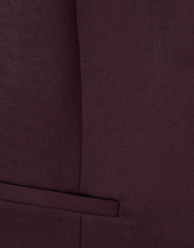 Men's burgundy wool tailored vest
