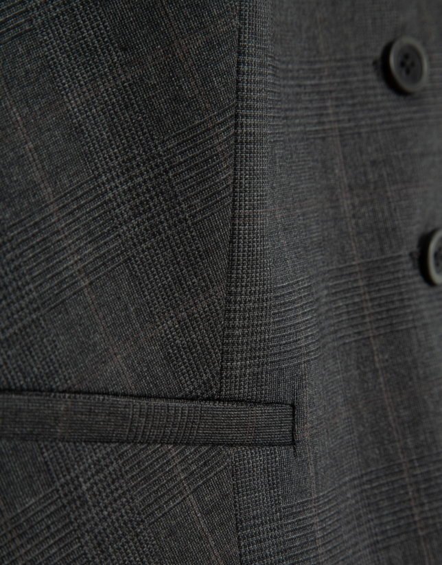 Chaleco sastre masculino cuadro gales gris medio