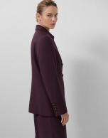 Blazer cruzada lana burdeos