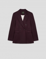 Blazer cruzada lana burdeos