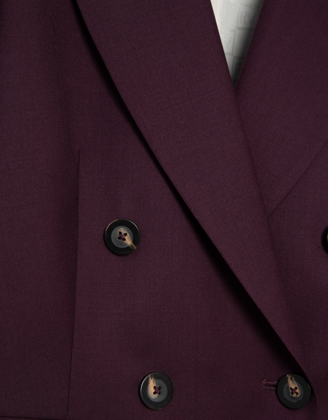 Blazer cruzada lana burdeos