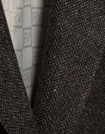 Blazer un botón lana Shetland espiga marrón