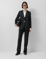 Blazer un botón raya diplomática negro