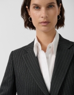 Blazer un botón raya diplomática negro