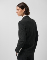 Blazer un botón raya diplomática negro