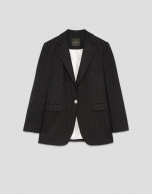 Blazer un botón raya diplomática negro