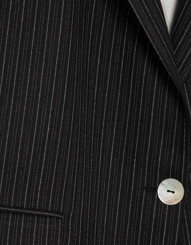 Blazer un botón raya diplomática negro