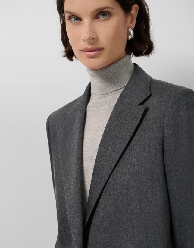 Blazer un botón gris melange
