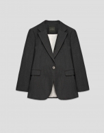 Blazer un botón gris melange