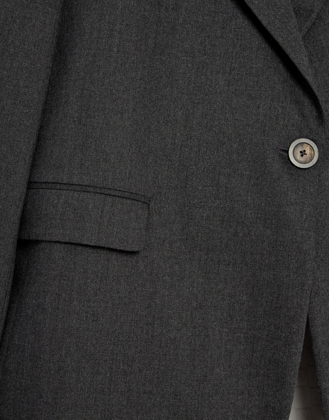 Blazer un botón gris melange