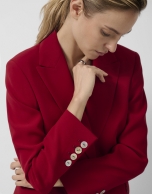 Blazer de un botón crepé rojo