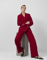 Blazer de un botón crepé rojo