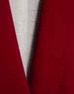 Red crepe one-button blazer