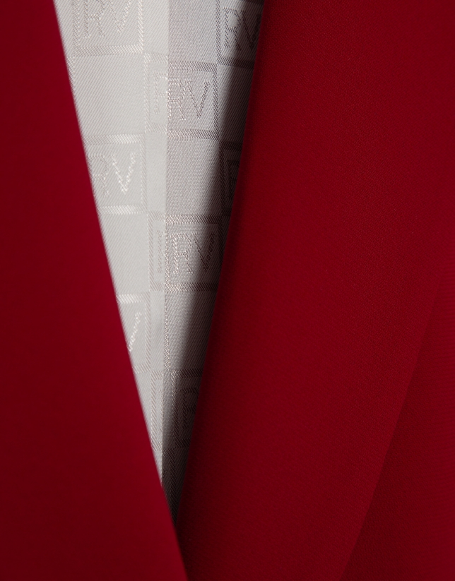 Blazer de un botón crepé rojo