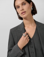 Medium gray one-button Welsh plaid blazer