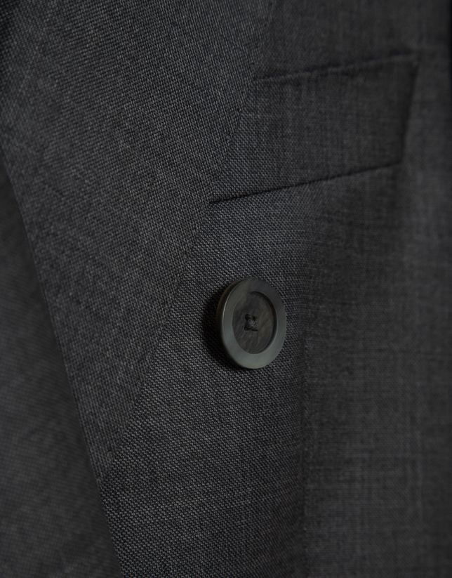 Double-breasted blazer in cool grey wool