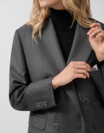 Americana cruzada en lana fría lana gris