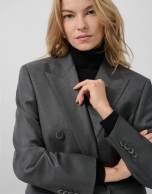 Double-breasted blazer in cool grey wool