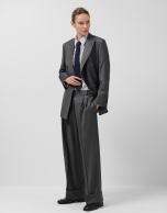 Double-breasted blazer in cool grey wool