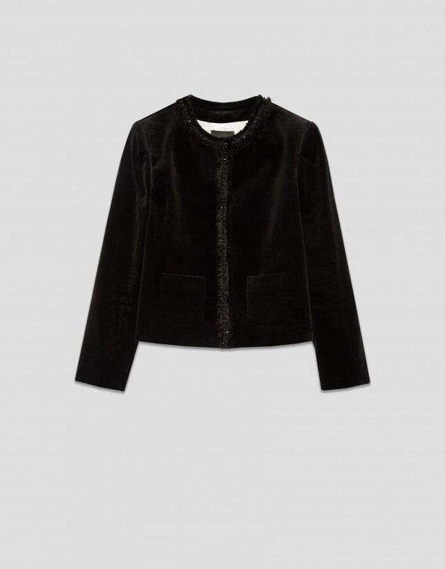 Chaqueta corta terciopelo negro