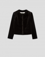 Chaqueta corta terciopelo negro