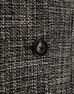 Chaqueta corta solapas trama negra y crudo