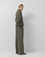 Black and beige herringbone fabric jacket