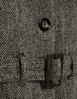 Cazadora tejido espiga negro y beige
