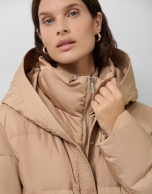 Camel short down jacket with hood