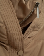 Camel short down jacket with hood