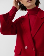 Abrigo corto tres cuartos doble faz rojo