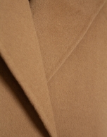 Camel double-faced three-quarter length short coat
