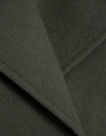 Green double-sided three-quarter-length double-breasted jacket