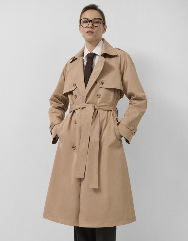 Classic camel trench coat