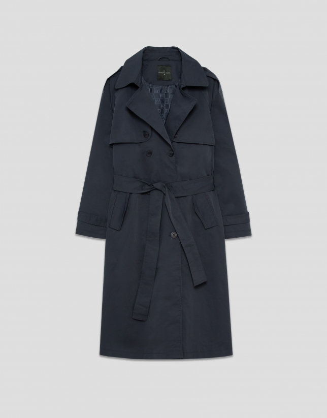 Gabardina clásica azul oscuro