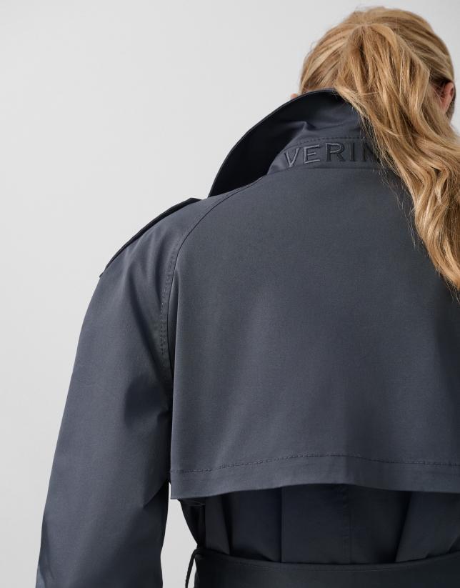 Classic dark blue trench coat