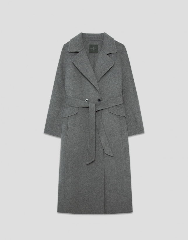 Light gray double-sided oversized long coat