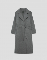 Light gray double-sided oversized long coat