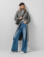 Light gray double-sided oversized long coat