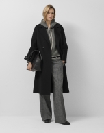Abrigo largo oversize doble faz negro