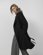 Abrigo largo oversize doble faz negro