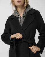 Abrigo largo oversize doble faz negro