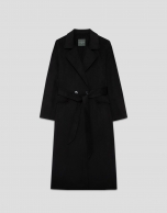 Abrigo largo oversize doble faz negro
